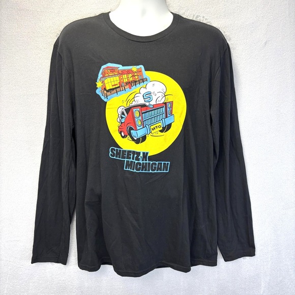 District Other - Sheetz Michigan Gas Station Graphic Long Sleeve Shirt Mens Large Black District‎